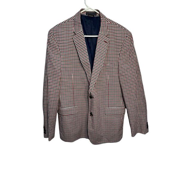 Tommy Hilfiger Red White Blue Check Seersucker Blazer 44R - Picture 1 of 6